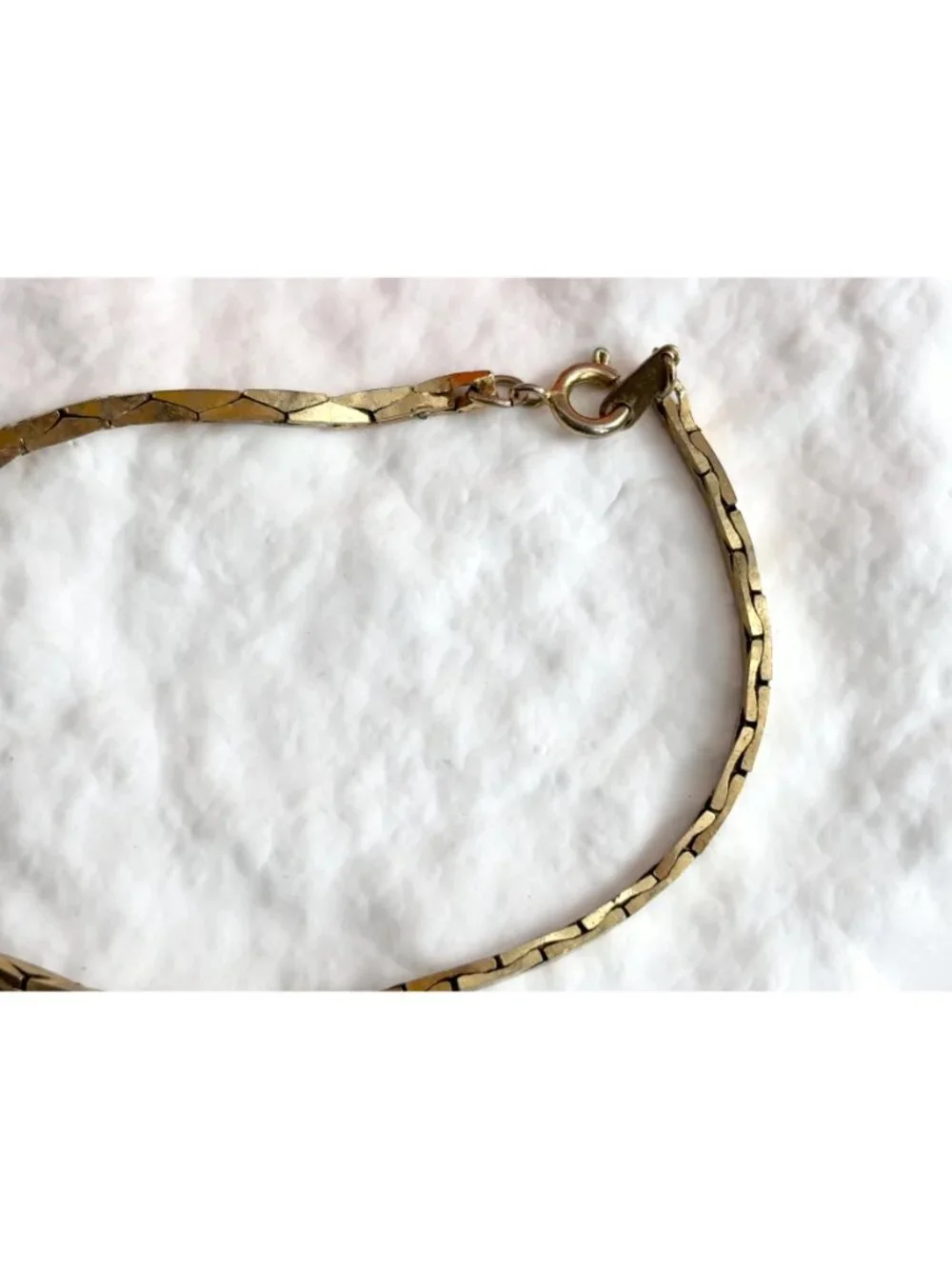 Gold Toned Cobra Chain Minimalist 80's Vintage Bracelet
